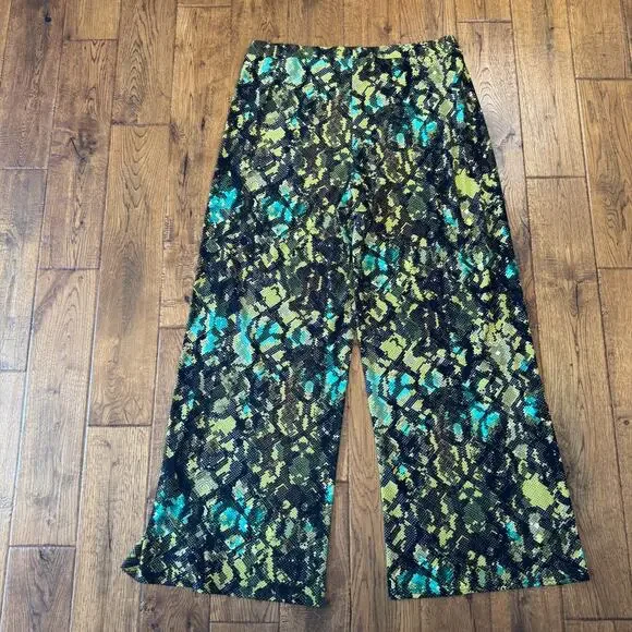 Lot of 4 Womens L/XL Palazzo Pants Boho Tribal Print Elastic Waist Wide Leg - Picture 10 of 12